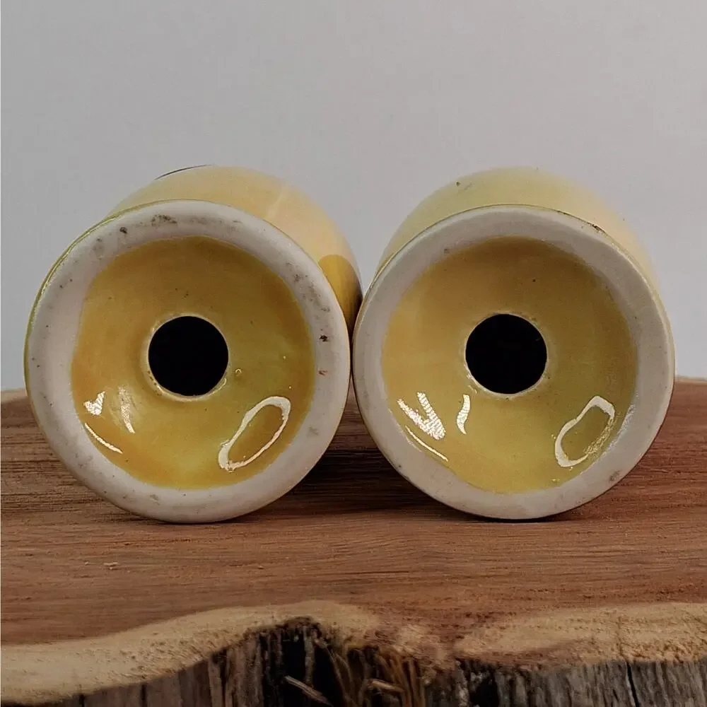 Vintage Gold Craft Yellow Lusterware Salt & Pepper Shakers 22-karat Gold Accents